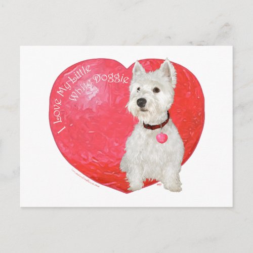 West Highland White Terrier Valentine Holiday Postcard