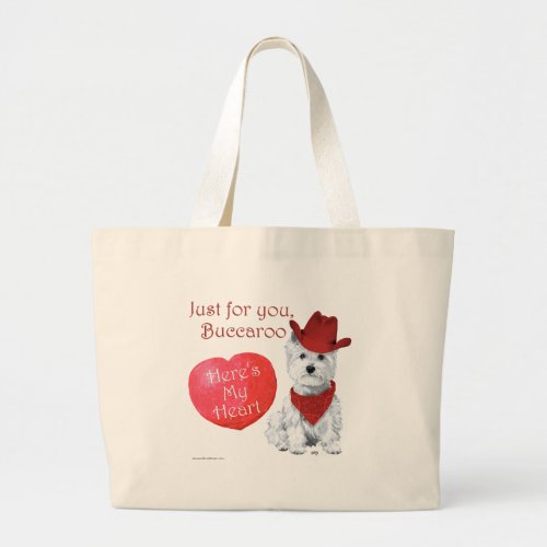 West Highland White Terrier Valentine Large Tote Bag