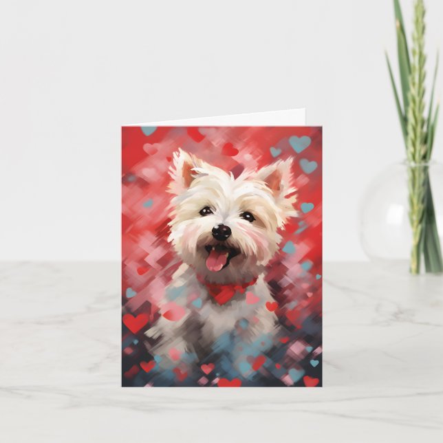 West Highland White Terrier Valentines day Card (Front)
