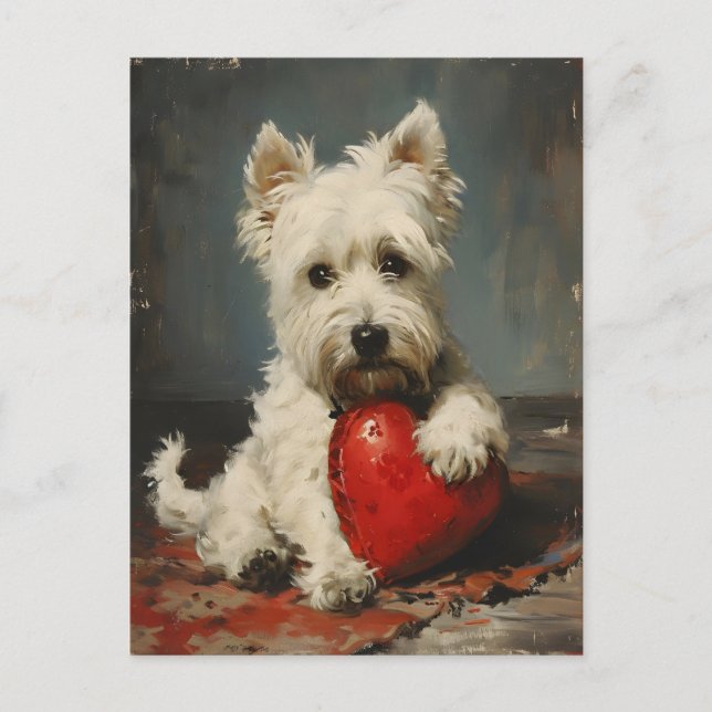 West Highland White Terrier Valentine's Day  Postcard (Front)