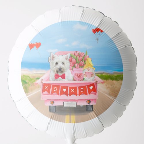 West Highland White Terrier Valentines Day Truck Balloon