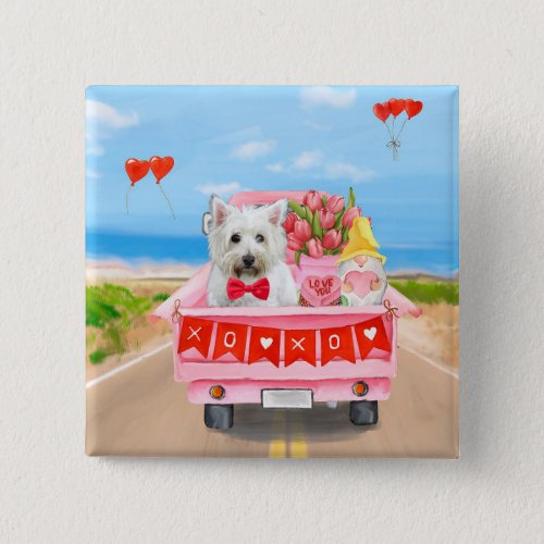West Highland White Terrier Valentines Day Truck Button
