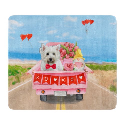 West Highland White Terrier Valentines Day Truck Cutting Board