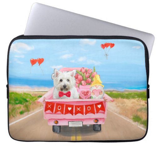 West Highland White Terrier Valentines Day Truck Laptop Sleeve