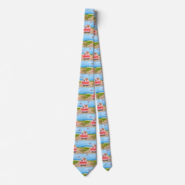 West Highland White Terrier Valentine's Day Truck Neck Tie (Front)