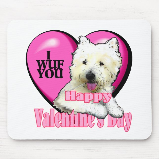 West Highland White Terrier Valentines Mouse Pad (Front)