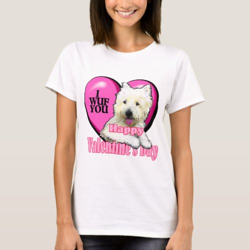 West Highland White Terrier Valentines T_Shirt