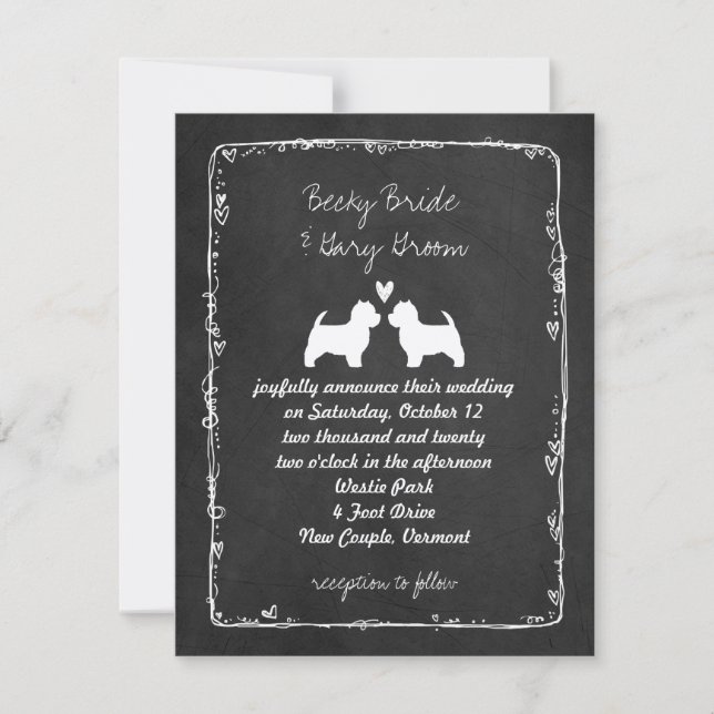 West Highland White Terrier Wedding Invitation (Front)
