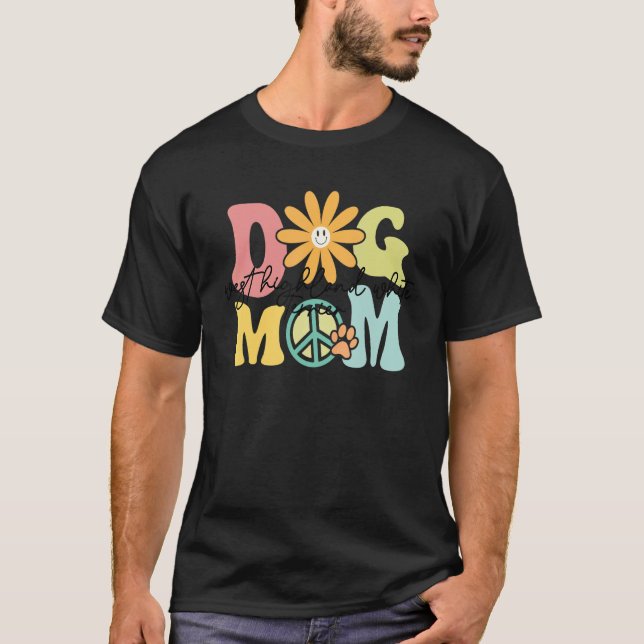 West Highland White Terrier Wesit Groovy Dog Mom W T-Shirt (Front)