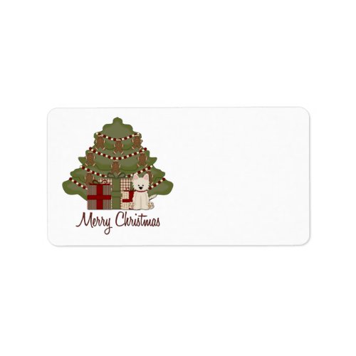 West Highland White Terrier West Christmas Label