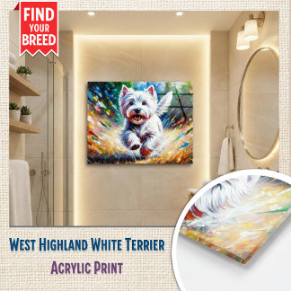 West Highland White Terrier "Westie" Dog Portrait Acrylic Print