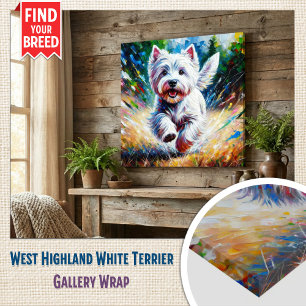 West Highland White Terrier "Westie" Dog Portrait Gallery Wrap