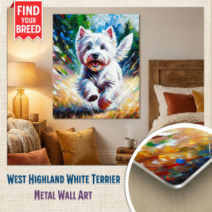 West Highland White Terrier "Westie" Dog Portrait Metal Print