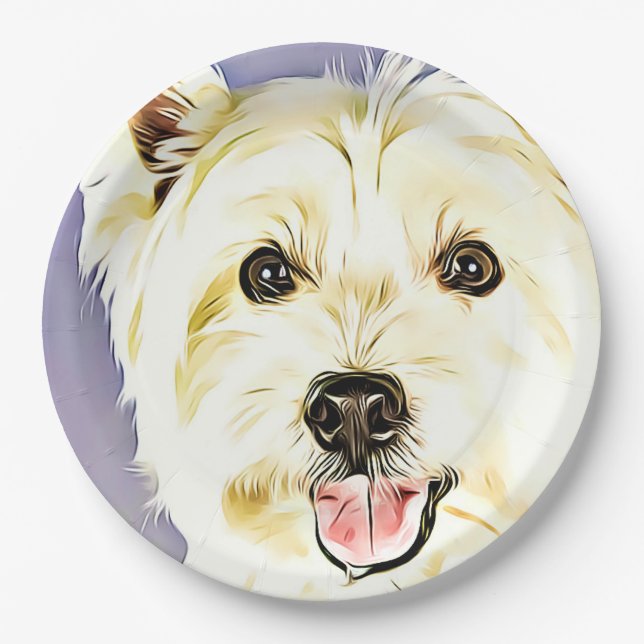 West Highland White Terrier,Westie,Dog,Puppy Paper Plates (Front)