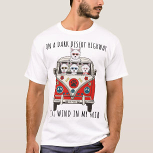 West Highland White Terrier Westie On A Dark Deser T-Shirt