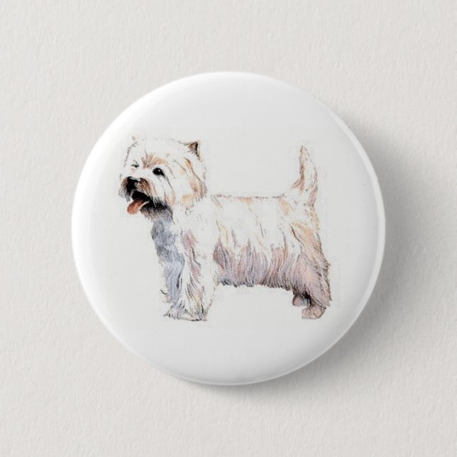 West Highland White Terrier Westie Pinback Button (Front)