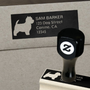 West Highland White Terrier Westie Return Address Rubber Stamp