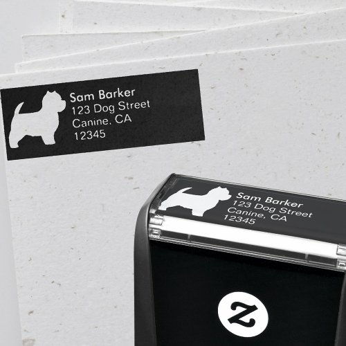 West Highland White Terrier Westie Return Address Self_inking Stamp