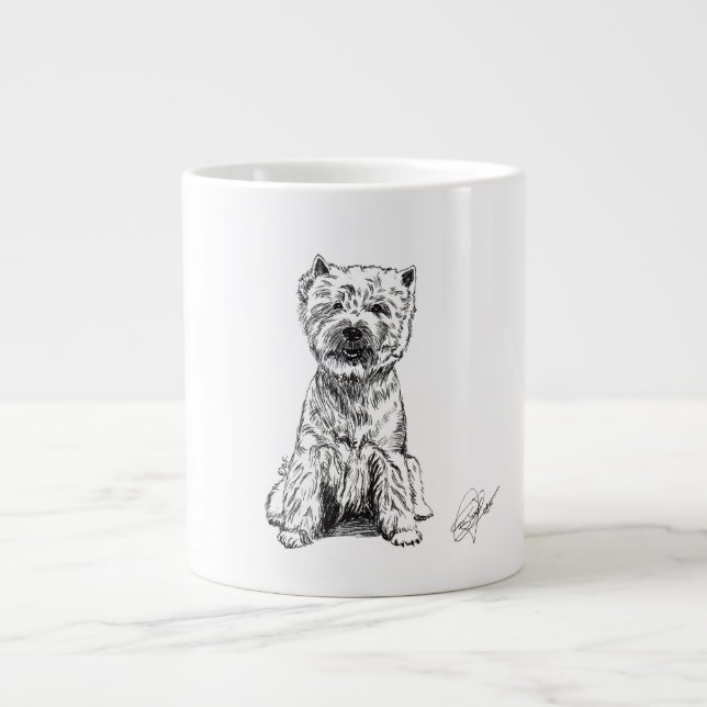 WEST HIGHLAND WHITE TERRIER. "WESTY"  GIANT COFFEE MUG (Front)