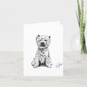 WEST HIGHLAND WHITE TERRIER. "WESTY" LETTERPRESS THANK YOU CARD
