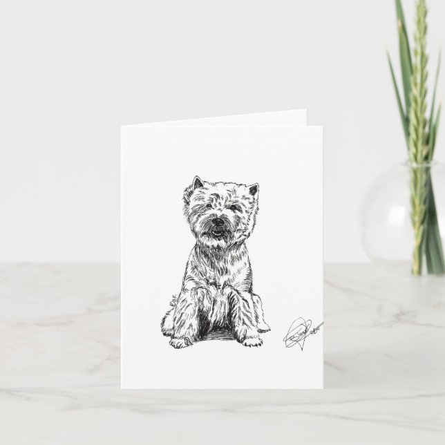 WEST HIGHLAND WHITE TERRIER. "WESTY"  THANK YOU CARD (Front)