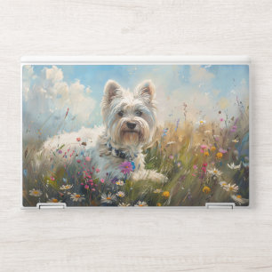 West Highland White Terrier Wildflowers HP Laptop Skin