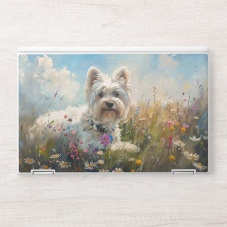 West Highland White Terrier Wildflowers HP Laptop Skin
