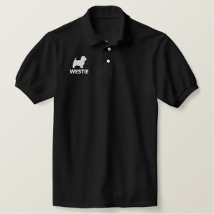 West Highland White Terrier with Optional Text Embroidered Polo Shirt
