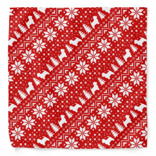 West Highland White Terriers Christmas Pattern Red Bandana