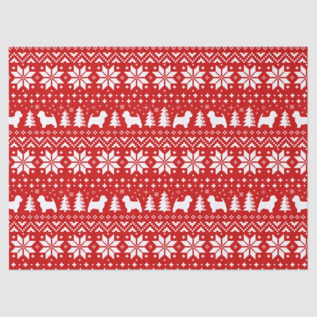 West Highland White Terriers Christmas Pattern Red Tissue Paper (Front)