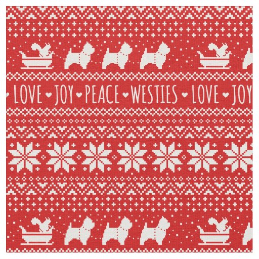 West Highland White Terriers Christmas Westie Dogs Fabric