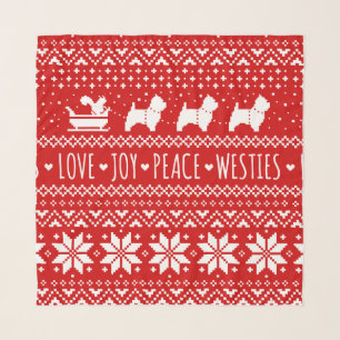 West Highland White Terriers Christmas Westie Dogs Scarf
