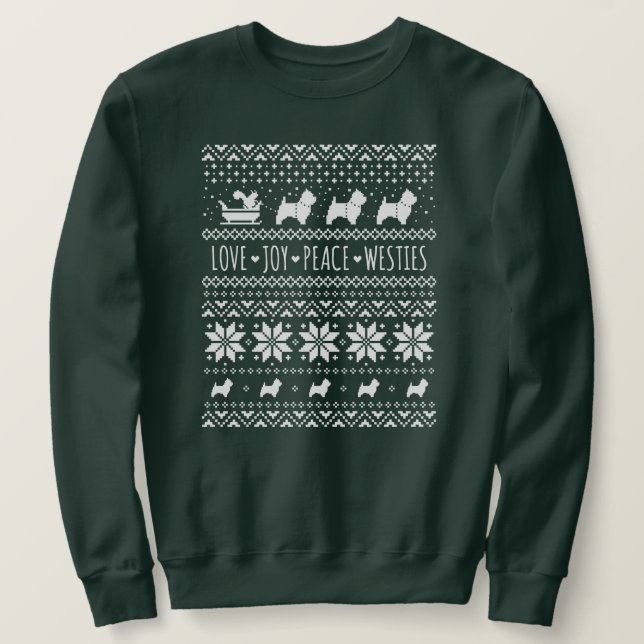 West Highland White Terriers Christmas Westie Dogs Sweatshirt (Design Front)