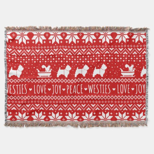 West Highland White Terriers Christmas Westie Dogs Throw Blanket