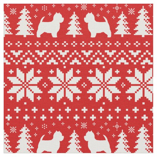West Highland White Terriers Christmas Westies Fabric