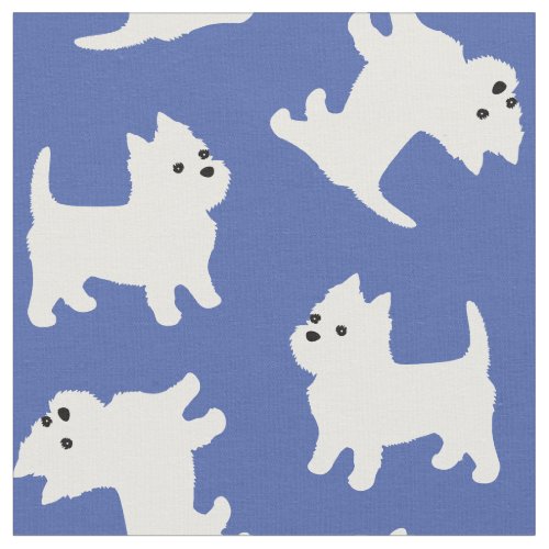 West Highland White Terriers Custom Color Westies Fabric