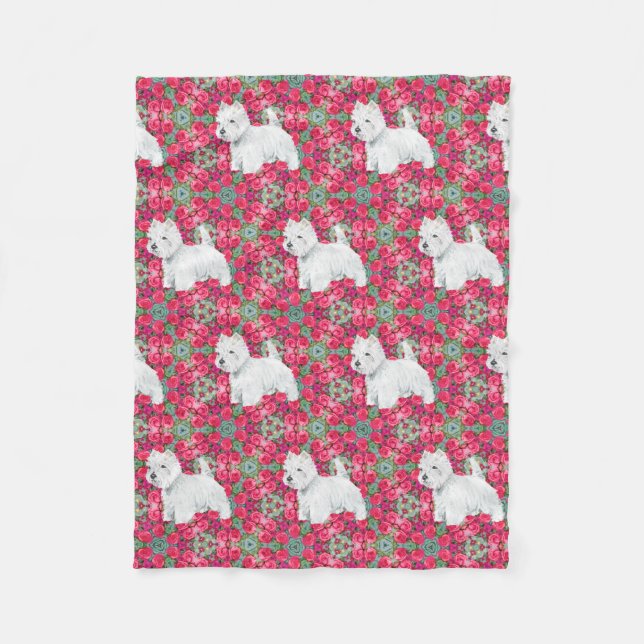 West Highland White Terriers Fleece Blanket (Front)