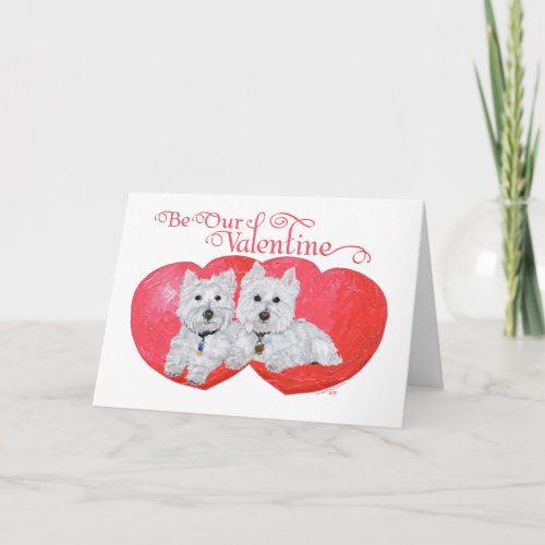 West Highland White Terriers Valentine Holiday Card