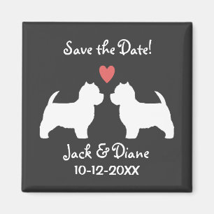 West Highland White Terriers Wedding Save the Date Magnet
