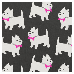 West Highland White Terriers Westie Puppies Fabric