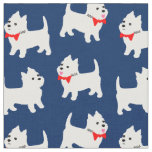 West Highland White Terriers Westie Puppies Fabric