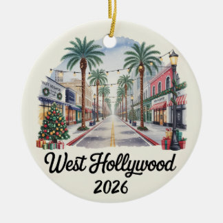 West Hollywood California 2026 Christmas Ornament