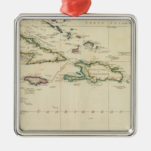 West India Islands 2 Metal Ornament (Front)