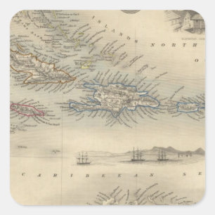 West India Islands 3 Square Sticker