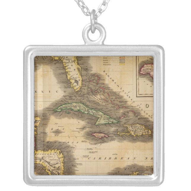West India Islands Silver Plated Necklace (Front)