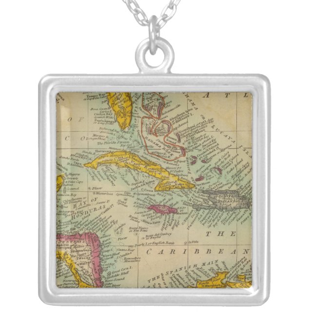 West India Islands Silver Plated Necklace (Front)