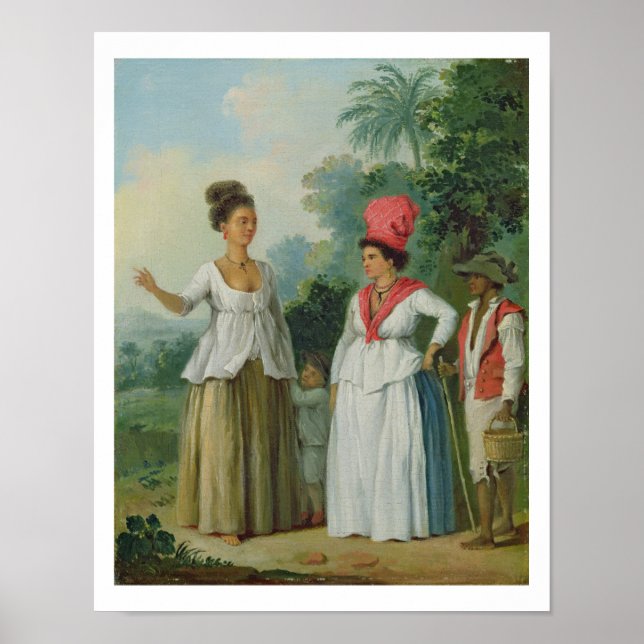 West Indian Women of Colour, with a Child and Blac Poster (Front)