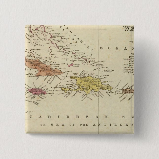 West Indies 14 Pinback Button (Front)