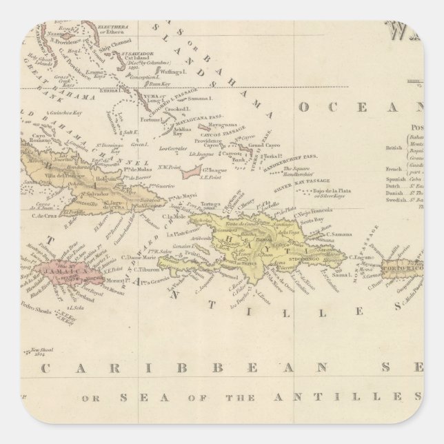 West Indies 4 Square Sticker (Front)