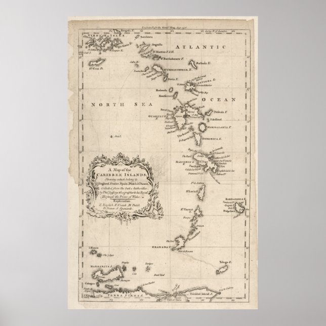 West Indies Antique Map Poster (Front)